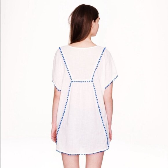 J. Crew Pom Pom Navy Beach Cover  Up Tunic Top - Picture 2 of 14